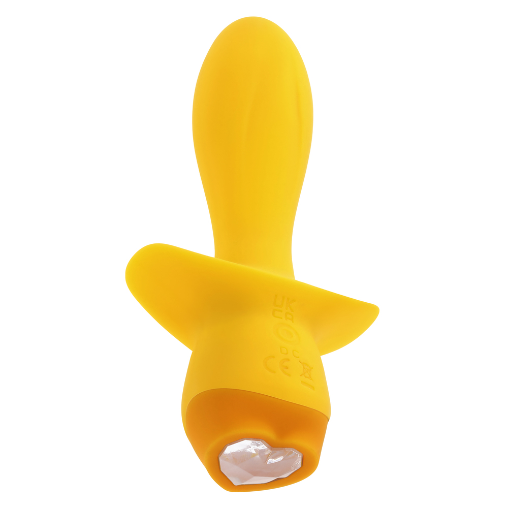 Анальная вибропробка Mellow Yellow Evolved, c вибрацией, длина 13.49 см, диаметр 3.05 см