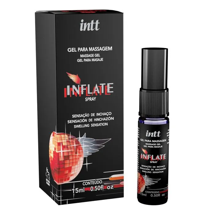 Массажный гель INFLATE, 15 мл Intt Cosmetics мощный спрей мужской, улучшения выносливости.