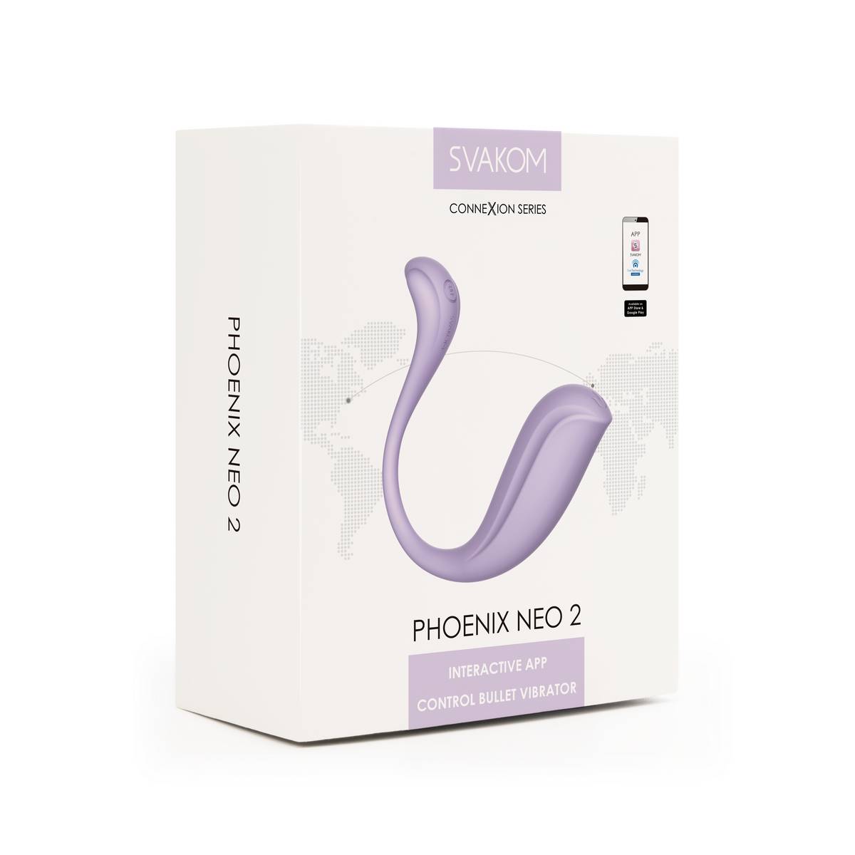 Интерактивный вибромассажер Phoenix Neo 2, лиловый SVAKOM, c вибрацией, длина 11.80 см, диаметр 3.30 см