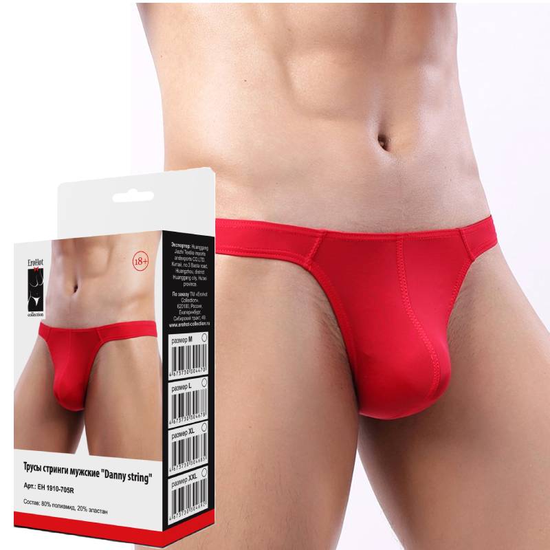 Трусы стринги мужские "Danny string" красные M, L