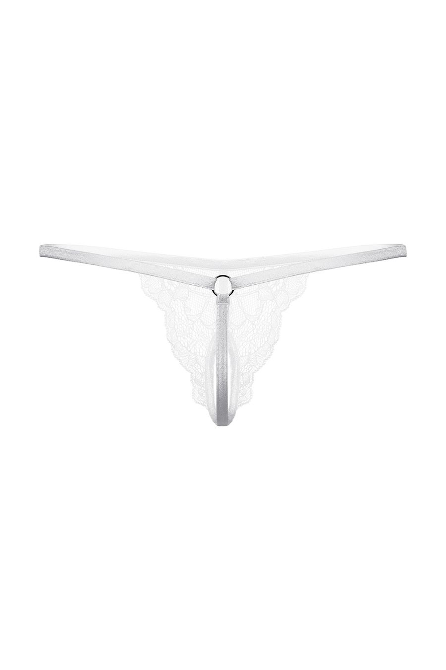 Стринги кружевные открытые SoftLine Collection, белый, S/L