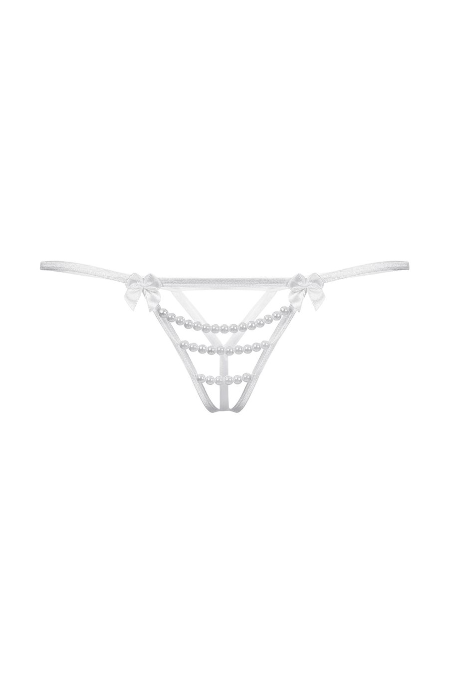 Стринги открытые с бусинами SoftLine Collection, белый, S/L