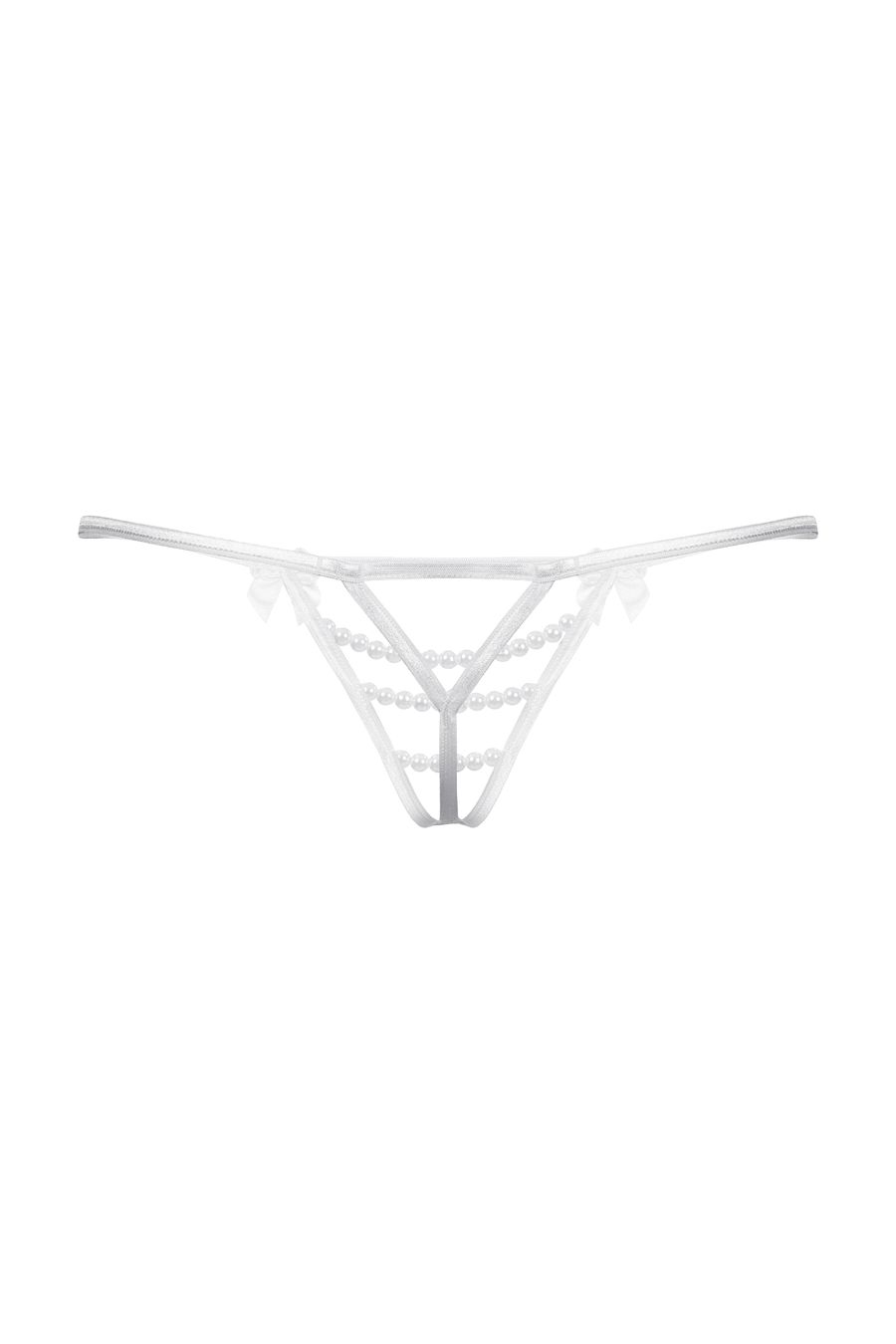 Стринги открытые с бусинами SoftLine Collection, белый, S/L