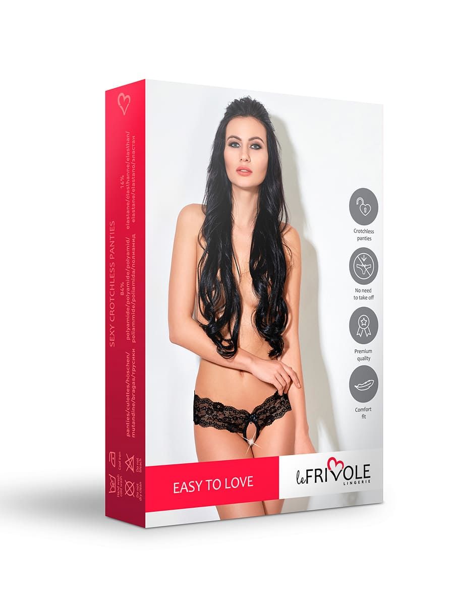 Пикантные трусики с доступом и цветочным кружевом L/XL (46-48)