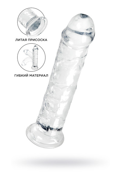 ФАЛЛОИМИТАТОР A-TOYS BY TOYFA AURI, TPE, ПРОЗРАЧНЫЙ, 20 СМ