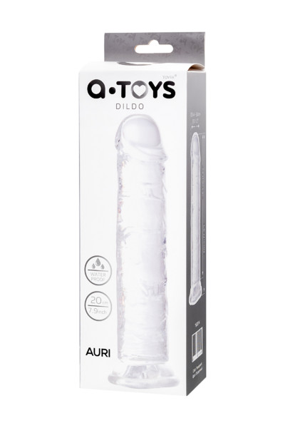 ФАЛЛОИМИТАТОР A-TOYS BY TOYFA AURI, TPE, ПРОЗРАЧНЫЙ, 20 СМ