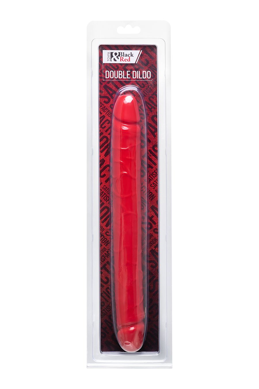 Двусторонний фаллоимитатор Black&amp;Red by TOYFA, ПВХ, красный, 31 см