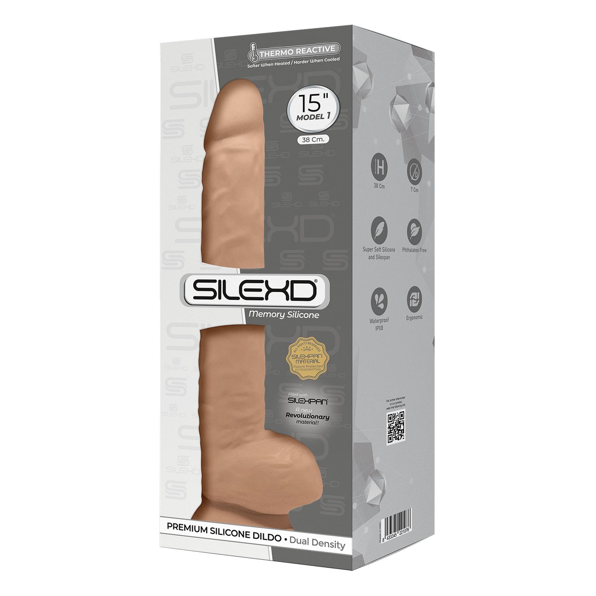 SileXD Фаллоимитатор Model 7, 15 телесный Adrien Lastic , длина 38.00 см, диаметр 7.00 см