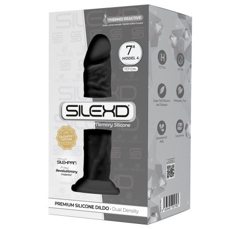 Фаллоимитатор SILEXD Model 4, черный, 7" Длина 17,7 см Диаметр 4,2 см