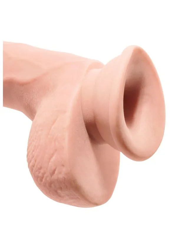 Фаллоимитатор на присоске King Cock Plus 8 Triple Density Fat Cock with Balls Pipedream, длина 24.10 см, диаметр 4.80 см