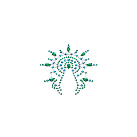 Набор стикеров Breast &amp; Pubic Jewelry зеленые и синие кристаллы, 3 шт.