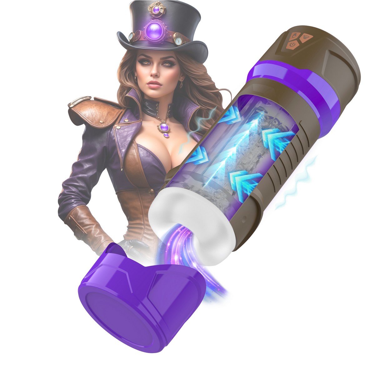 Интерактивный мастурбатор Masturs Steam Mistress Misty. Вакуум, вибрация, сжатие. Masturs, c вибрацией, длина 24.50 см, диаметр 2.30 см