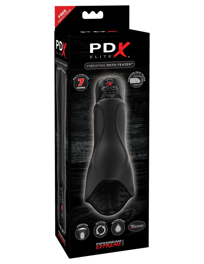 Вибромастурбатор-ротатор Vibrating Roto-Teazer PDX Elite Pipedream, c вибрацией, длина 24.40 см, диаметр 4.60 см