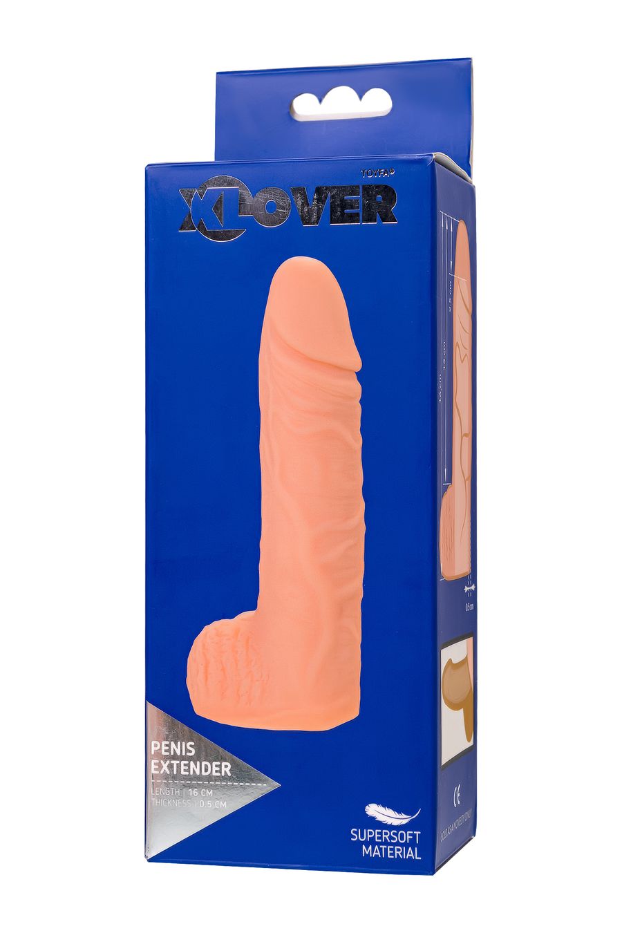 Насадка XLover by TOYFA, для увеличения размера, TPE, телесный, 16 см