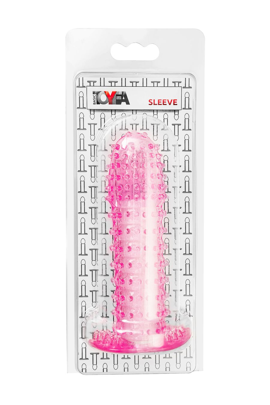 Насадка на пенис рельефная TOYFA Basic, TPE, розовый, 12 см