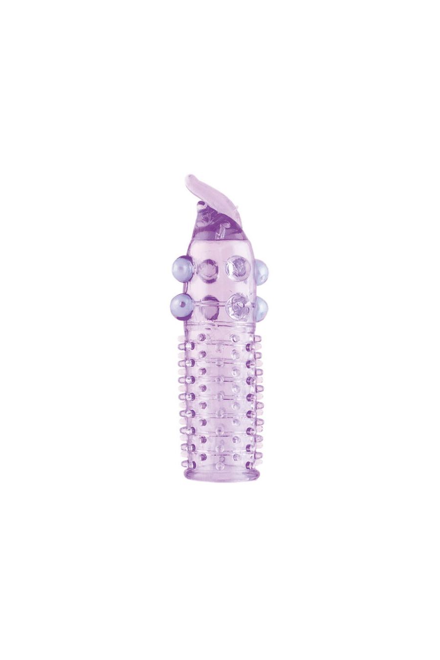 Насадка на пенис с шариками TOYFA Basic, TPE, фиолетовый, 13 см