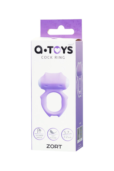 ВИБРОКОЛЬЦО НА ПЕНИС A-TOYS BY TOYFA ZORT, СИЛИКОН, ФИОЛЕТОВОЕ, Ø 2 СМ