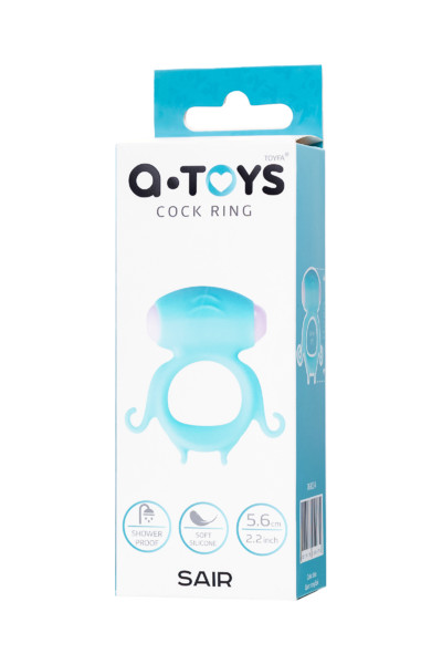 ВИБРОКОЛЬЦО НА ПЕНИС A-TOYS BY TOYFA SAIR, СИЛИКОН, ГОЛУБОЕ, Ø 2,6 СМ