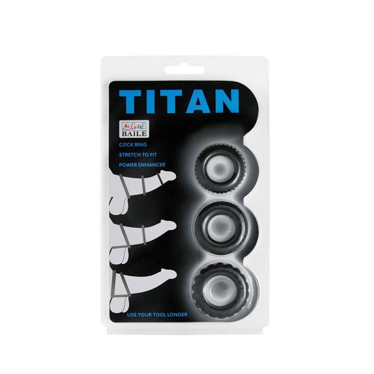 Набор эреционных колец TITAN имитация автомобильных шин Baile, диаметр 4.00 см