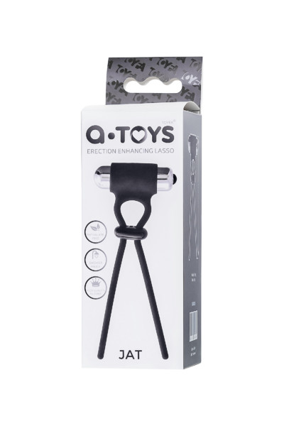 ЛАССО НА ПЕНИС A-TOYS BY TOYFA JAT, СИЛИКОН, ЧЕРНОЕ, 14 СМ