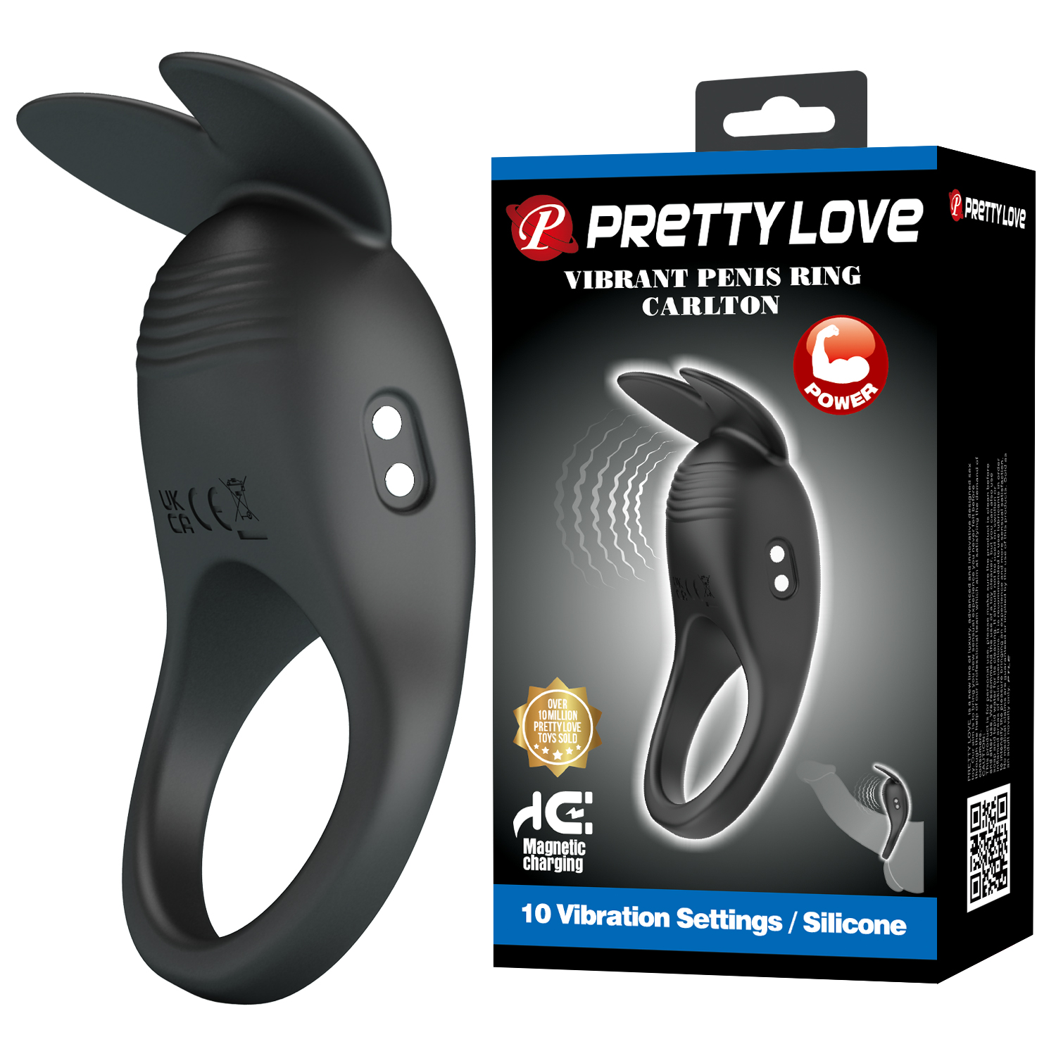Эрекционное виброкольцо Carlton Pretty Love, c вибрацией, длина 8.80 см