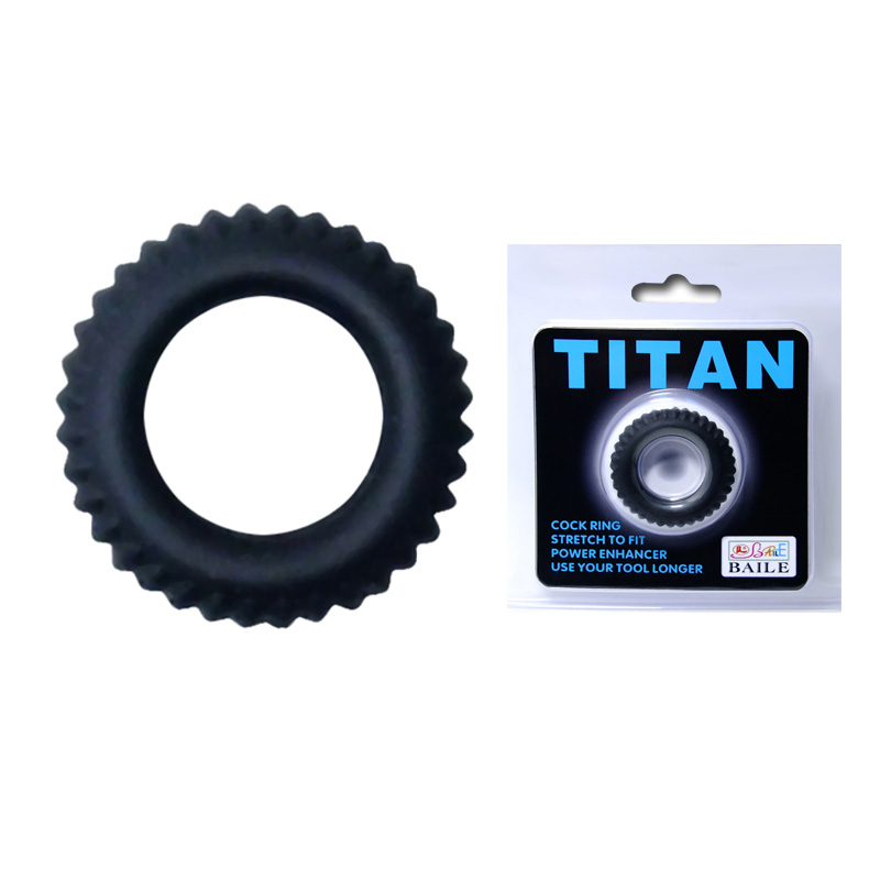 Эрекционное кольцо TITAN с ребрышками Baile, диаметр 2.00 см