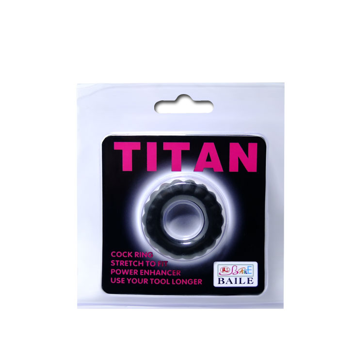 Эрекционное кольцо TITAN с крупными ребрышками Baile, диаметр 4.30 см