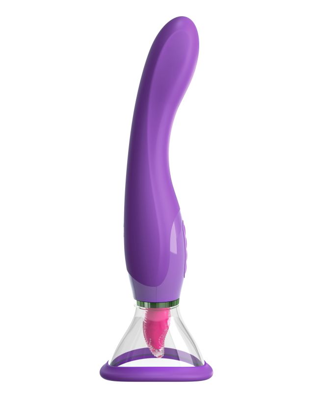 Вибростимулятор с помпой и язычком Fantasy For Her Her Ultimate Pleasure Pipedream, c вибрацией, длина 25.40 см