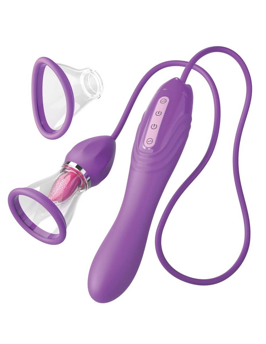 Вибростимулятор с помпой и имитатором языка Her Ultimate Pleasure Max Pipedream, длина 22.90 см, диаметр 3.80 см