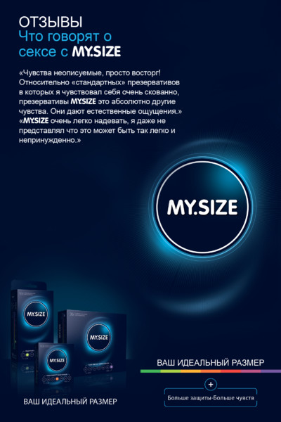 ПРЕЗЕРВАТИВЫ MY.SIZE, ЛАТЕКС, 16 СМ, 4,9 СМ, 10 ШТ.
