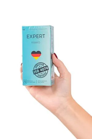 Презервативы EXPERT Ribbed, ребристые, 12шт