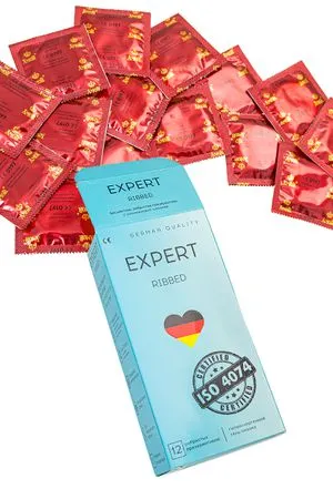 Презервативы EXPERT Ribbed, ребристые, 12шт