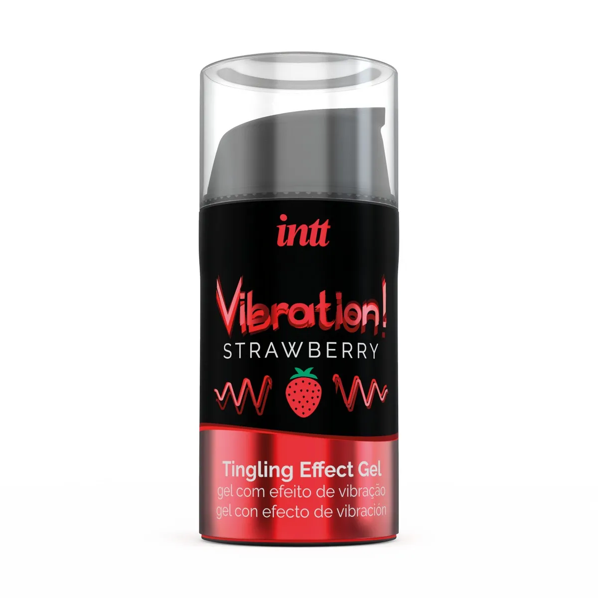 Жидкий интимный гель с эффектом вибрации Strawberry, 15 мл Intt Cosmetics