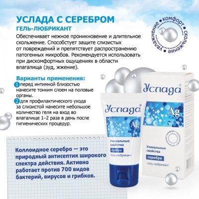 Лубрикант увлажняющий Услада ® Ag по ТУ 21.20.23-006-25074123-2020 60 г