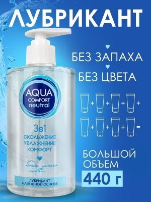 Лубрикант на водной основе AQUA COMFORT hot secret NEUTRAL 440 г