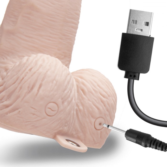 ШЕСТИДЮЙМОВЫЙ ТЕЛЕСНЫЙ СТРАПОН С USB-ЗАРЯДКОЙ размер фаллоса 18 см