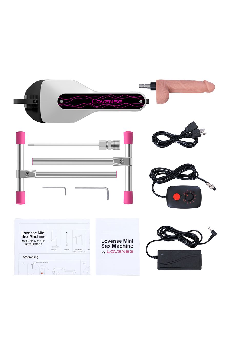 Секс-машина SM Mini Lovense, металл, белый, 31.6 см ПОД ЗАКАЗ!