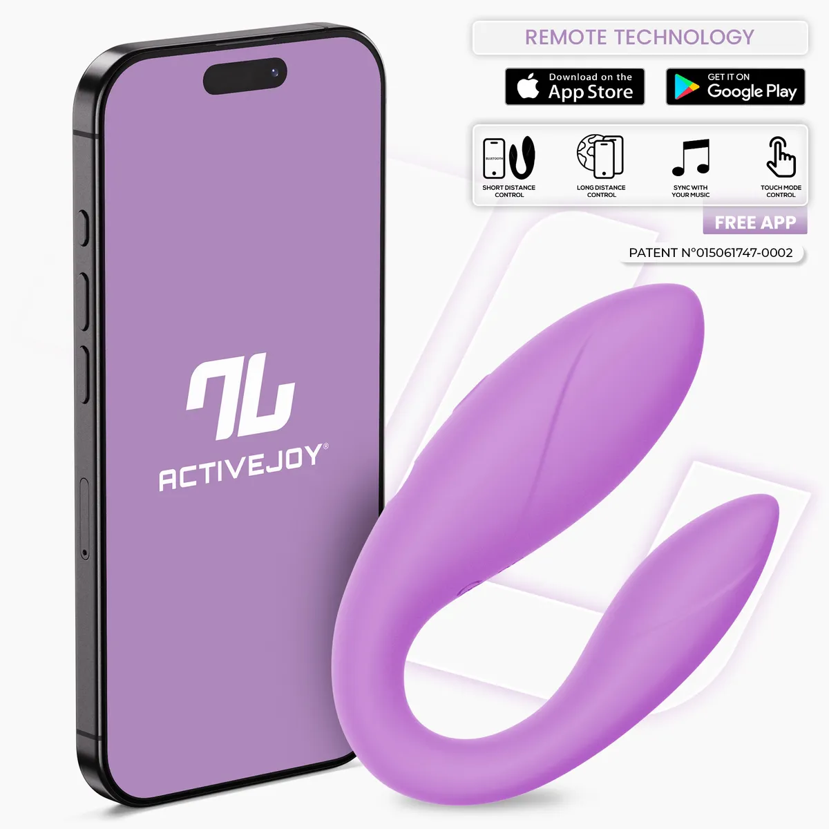 Интерактивный вибромассажёр для пар Couple Toy Lavender IntoYou, c вибрацией, длина 9.20 см, диаметр 3.30 см