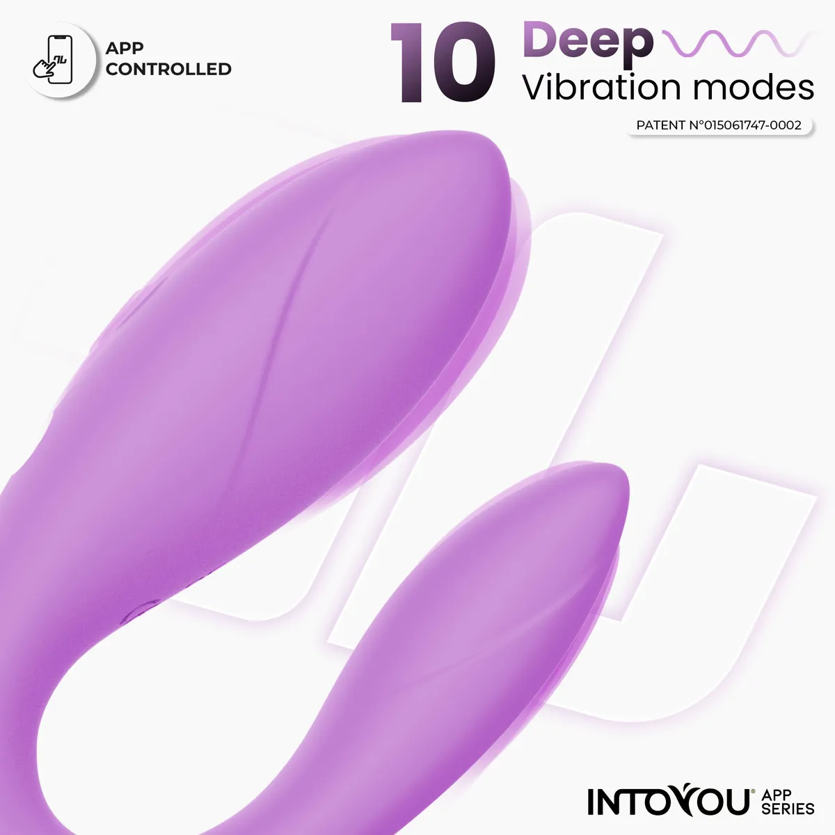 Интерактивный вибромассажёр для пар Couple Toy Lavender IntoYou, c вибрацией, длина 9.20 см, диаметр 3.30 см