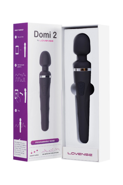 Вибромассажер Lovense Domi 2, силикон, черный, 23,3 см