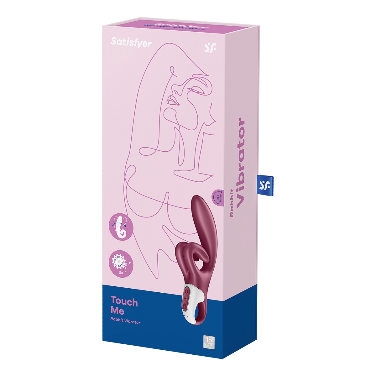 Вибромассажёр-кролик Touch me красный SATISFYER, c вибрацией, длина 22.00 см