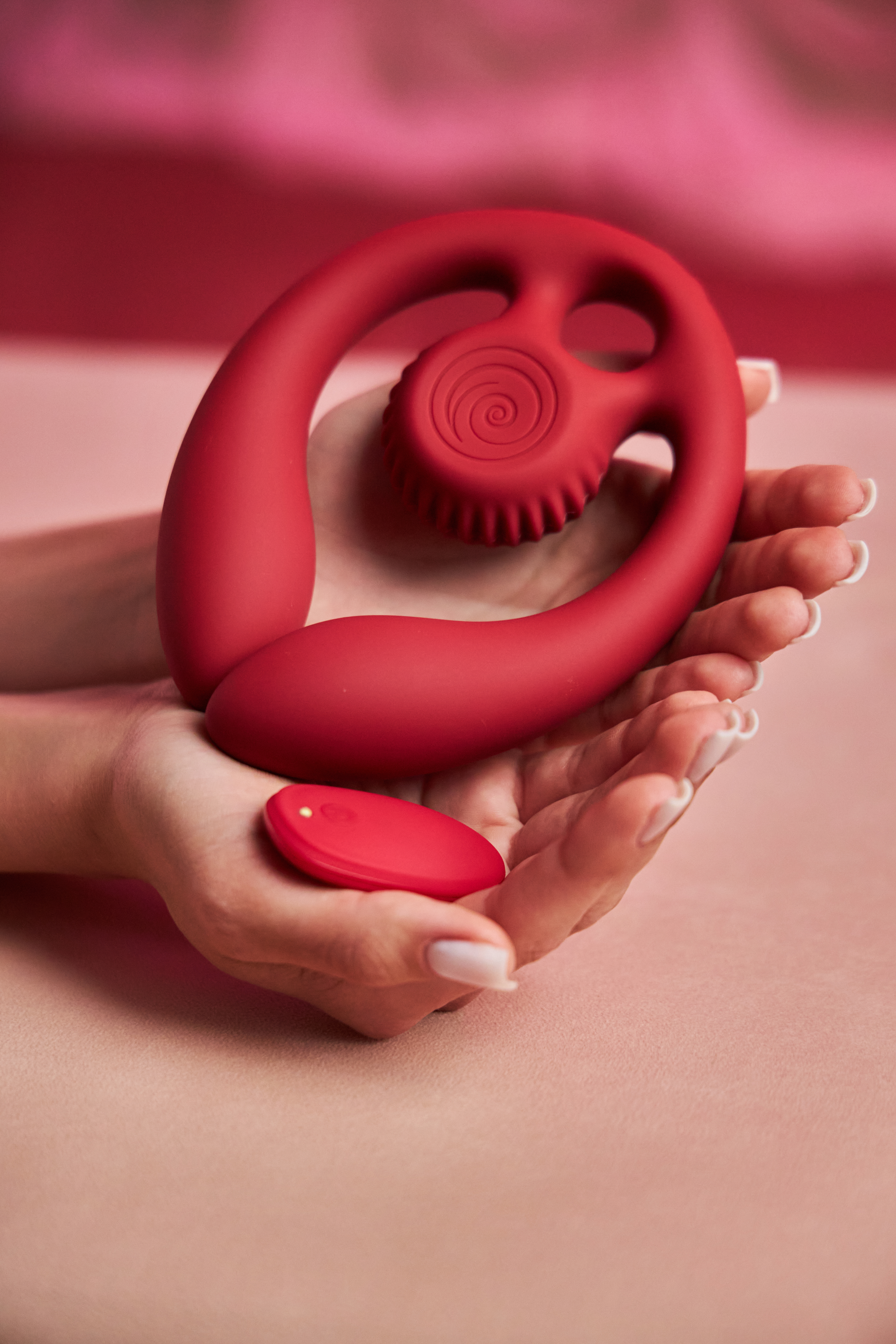 Парный вибромассажер SVibe Snail GIZI Duo, бордовый